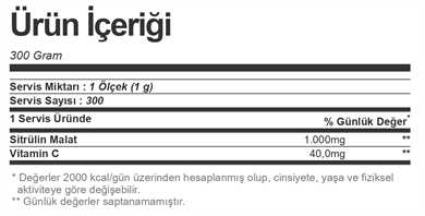 BigJoy Citruline Malate 300 gr Aromasız