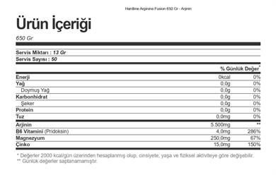 Hardline Arginine Fusion 650 gr