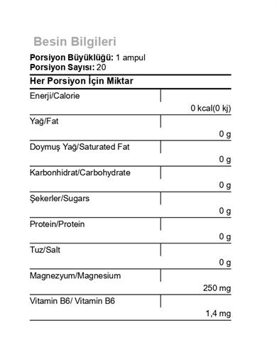 Hardline Magnesium Liquid 250 mg 30 ml x 20 Shot
