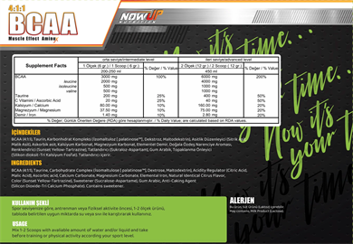 Nowup Nutrition BCAA 4:1:1 Muscle Effect Amino Asit 360 gr