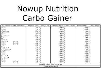 Nowup Nutrition Carbo Gainer 2460 gr