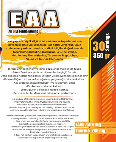 Nowup Nutrition EAA All 9 Essential Amino Asit 360 gr