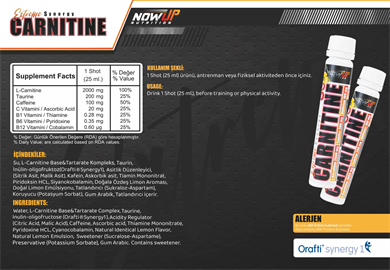 Nowup Nutrition Extreme Synergy Carnitine 25 ml x20 Shot