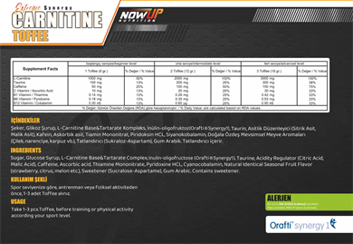 Nowup Nutrition Extreme Synergy L Carnitine Toffee 60 Adet 