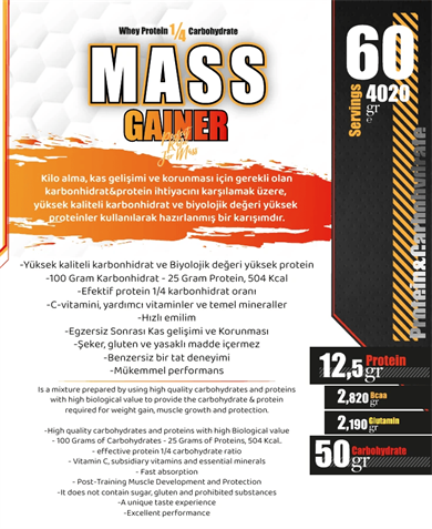 Nowup Nutrition Mass Gainer 4020 gr