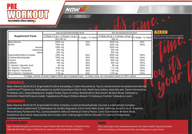 Nowup Nutrition Pre-Workout 360 gr