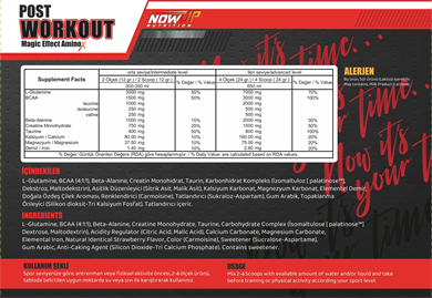 Nowup Post-Workout Magic Effect Amino Asit 360 gr