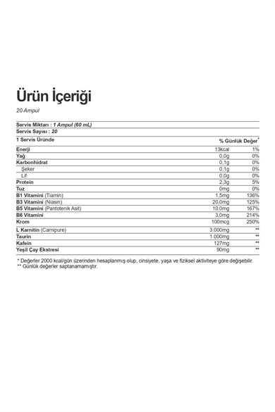 Nutrend L-Carnitine Shot 3000mg 20 Ampül