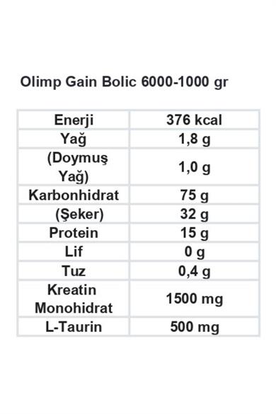 Olimp Gain Bolic 6000 Karbonhidrat Tozu 1000gr