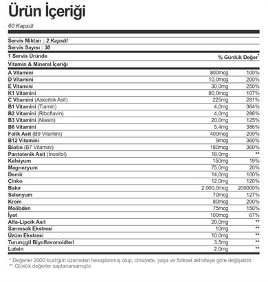 Optimum Nutrition Opti-Women Multivitamin 60 Kapsül