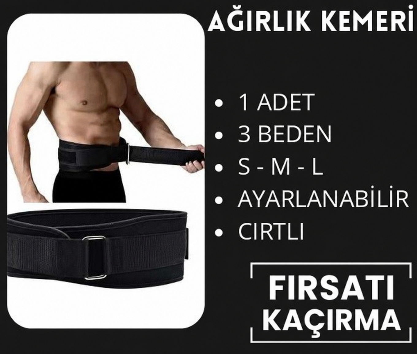 Beast Mode Ayarlanabilir Ağırlık Kemeri Cırtlı