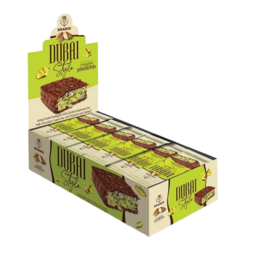 Granio Dubai Style Bar 40 gr x 24 Adet Antep Fıstıklı & Kadayıflı