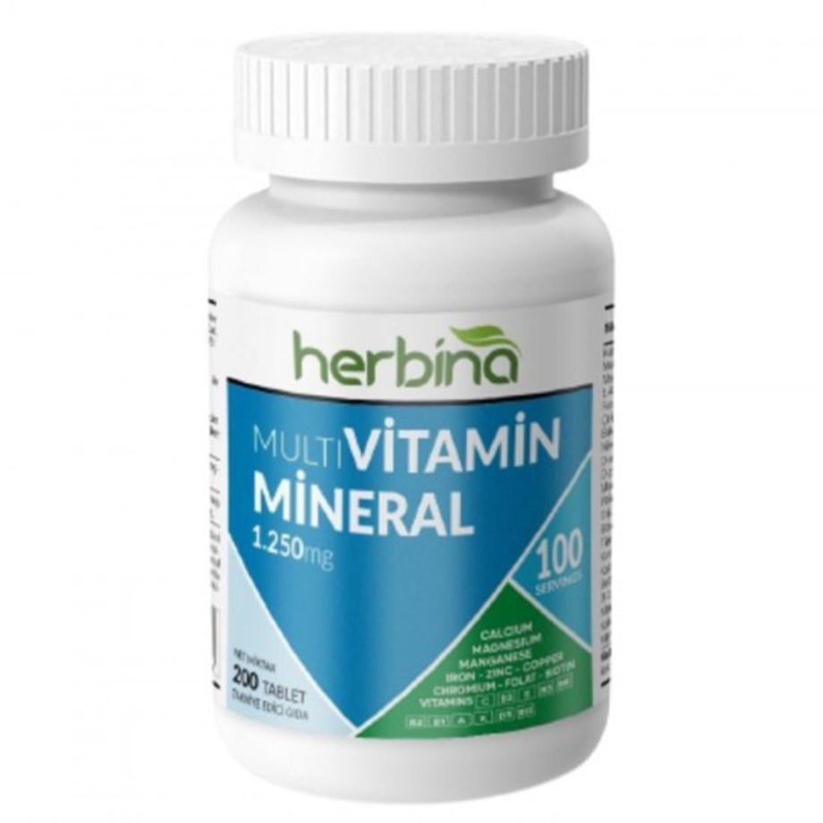 HERBİNA MULTİ VİTAMİN MİNERAL 200 TABLET X 1250 MG