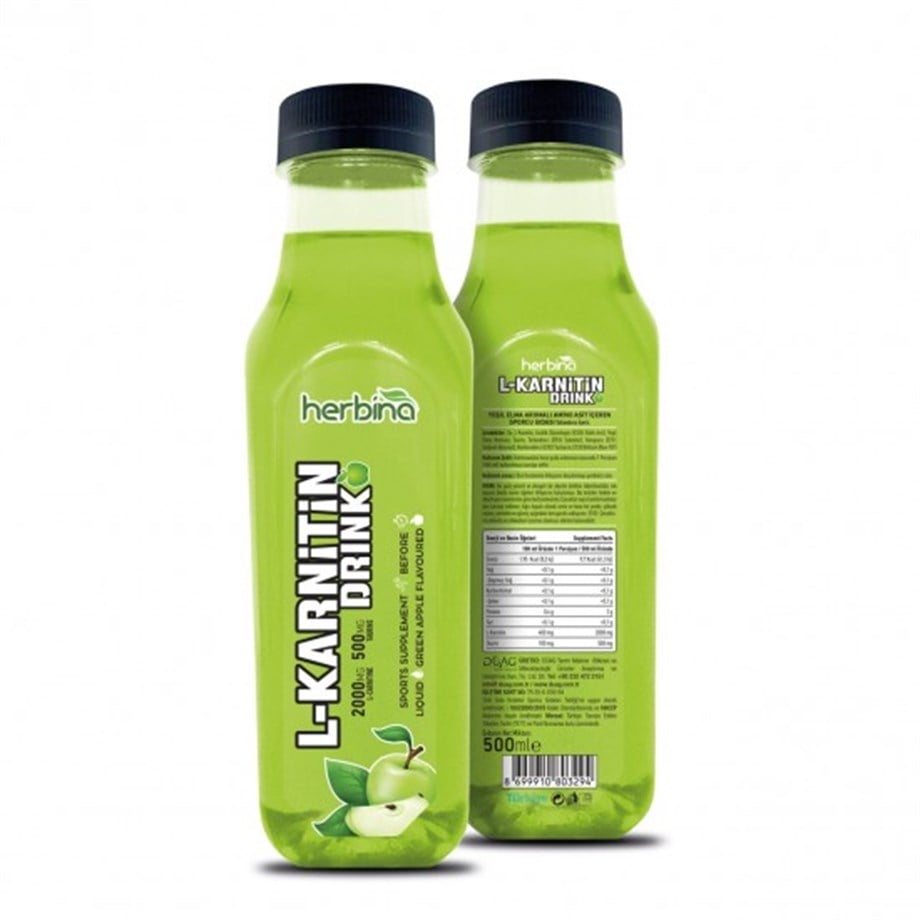 L CARNİTİNE DRİNK 500 ML YEŞİL ELMA AROMALI