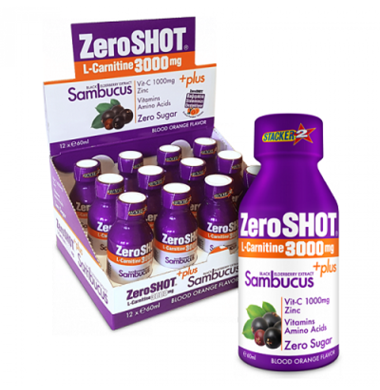 ZeroShot L Carnitine 3000 mg + Plus Sambucus 12 Shot