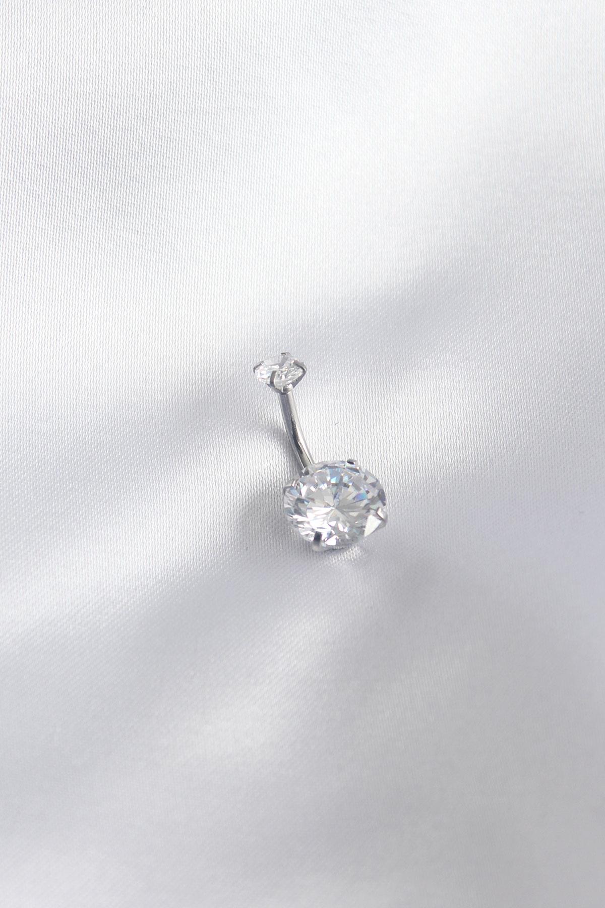 316L Cerrahi Çelik Zirkon Taşlı Kadın Piercing