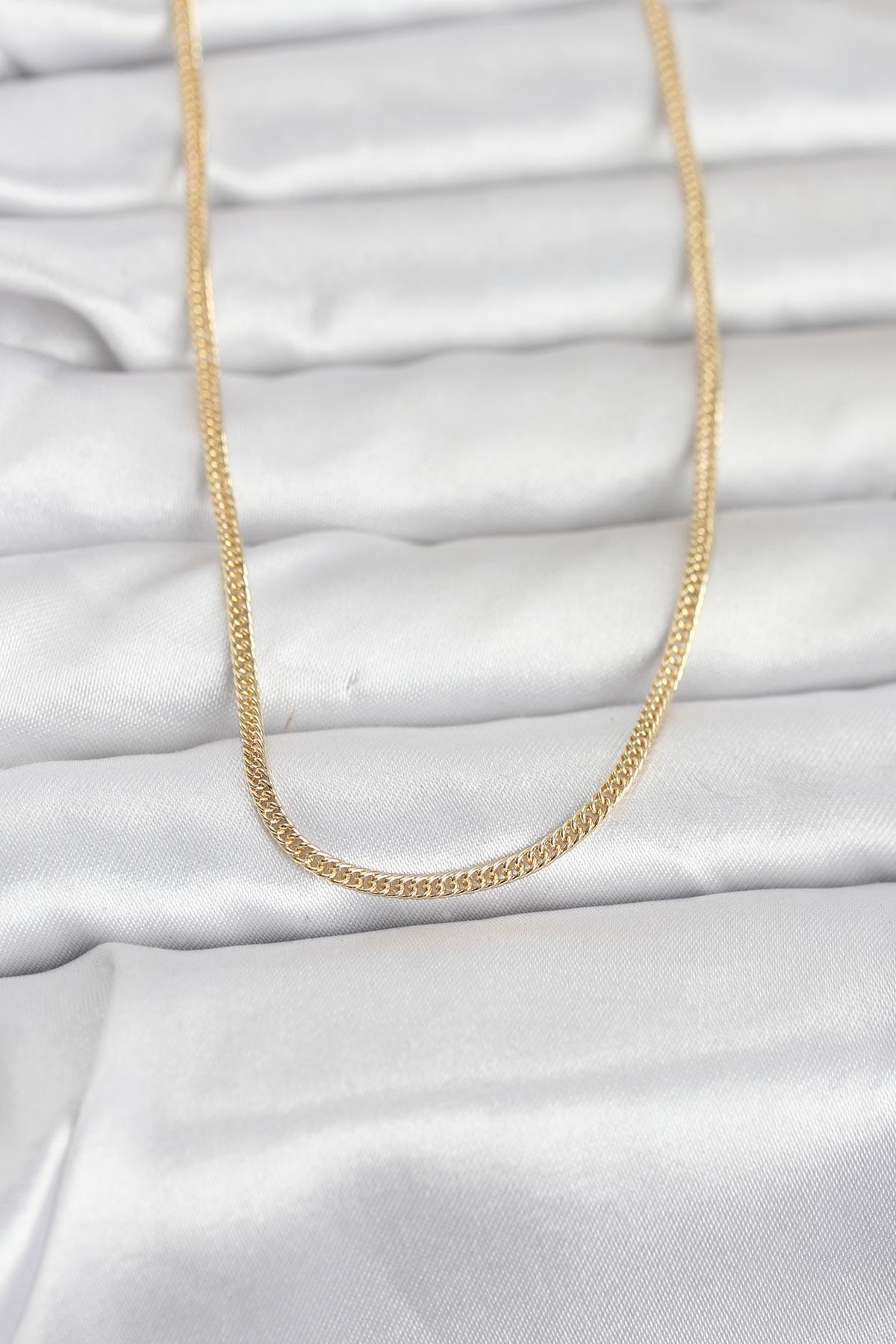 CM 14K Gold Renk Dolgun Zincir Model 60 cm Kadın Kolye