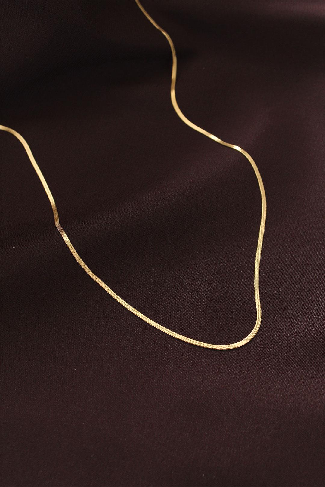 Çelik Gold Renk 60 cm İnce İtalyan Zincir Kolye
