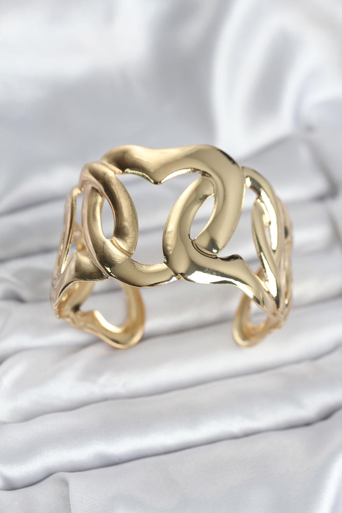 Pirinç Gold Renk Vintage Kadın Bileklik