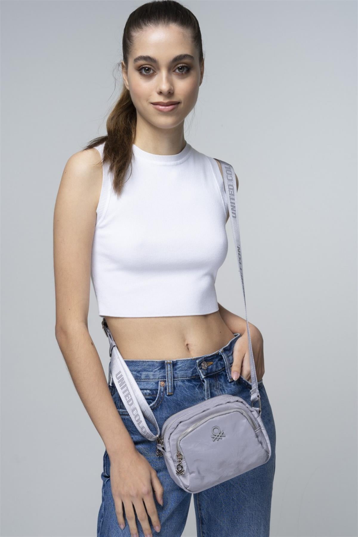Benetton bnt 680 Kadın Çapraz Çanta A.Gri