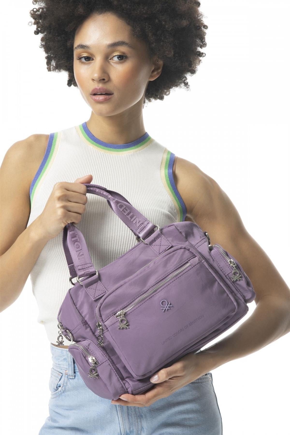 Benetton bnt 683 Kadın El ve Omuz Çantası Lila