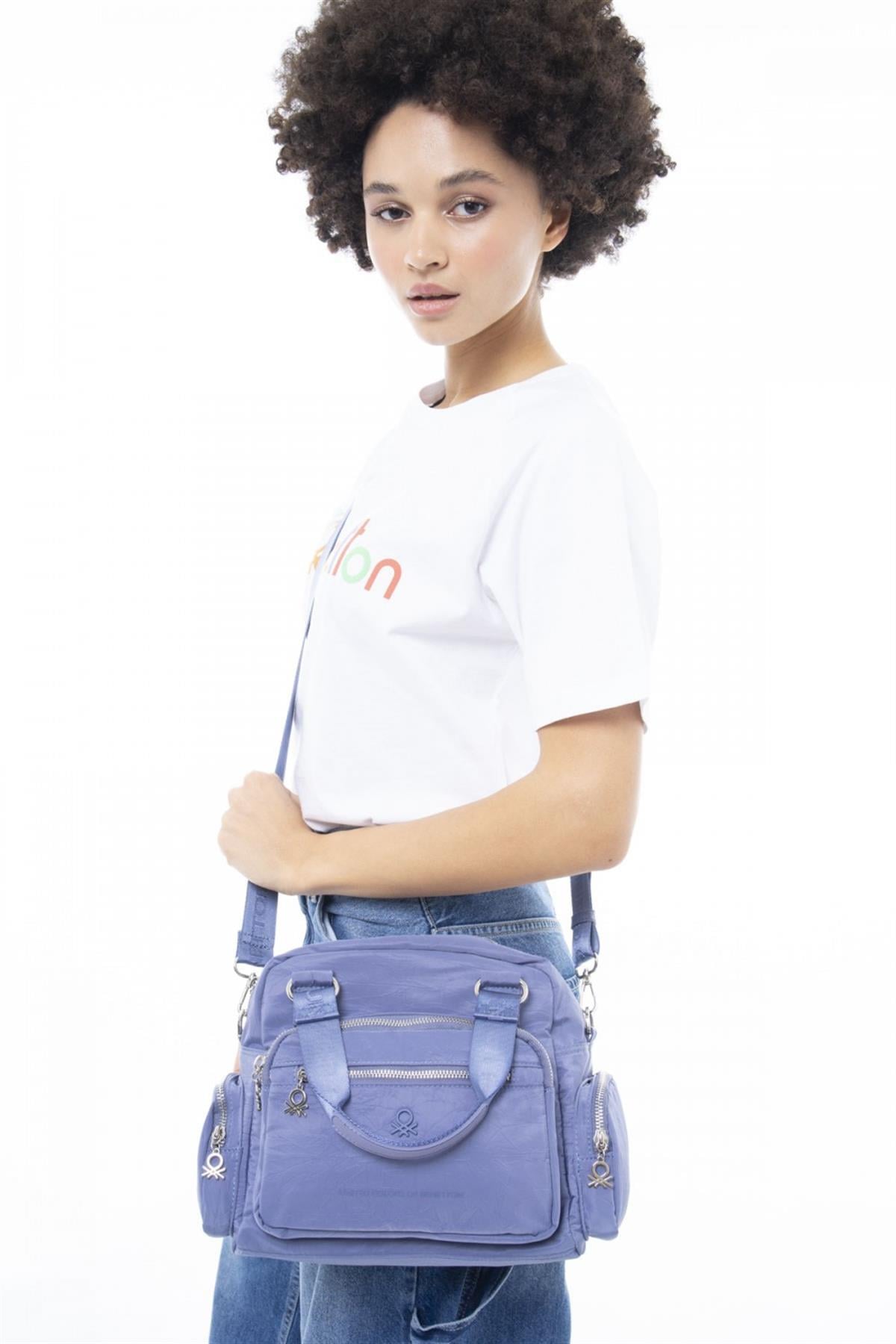 Benetton bnt 683 Kadın El ve Omuz Çantası Mavi