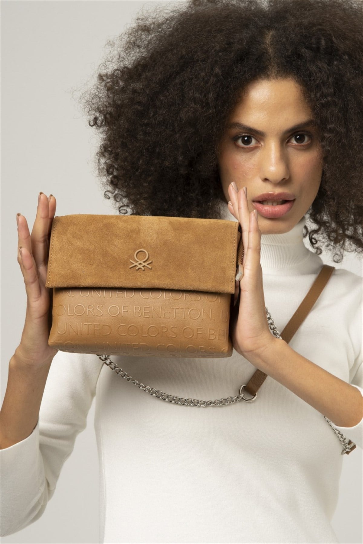 Benetton bnt 879 Kadın Çapraz Çanta Açık Camel