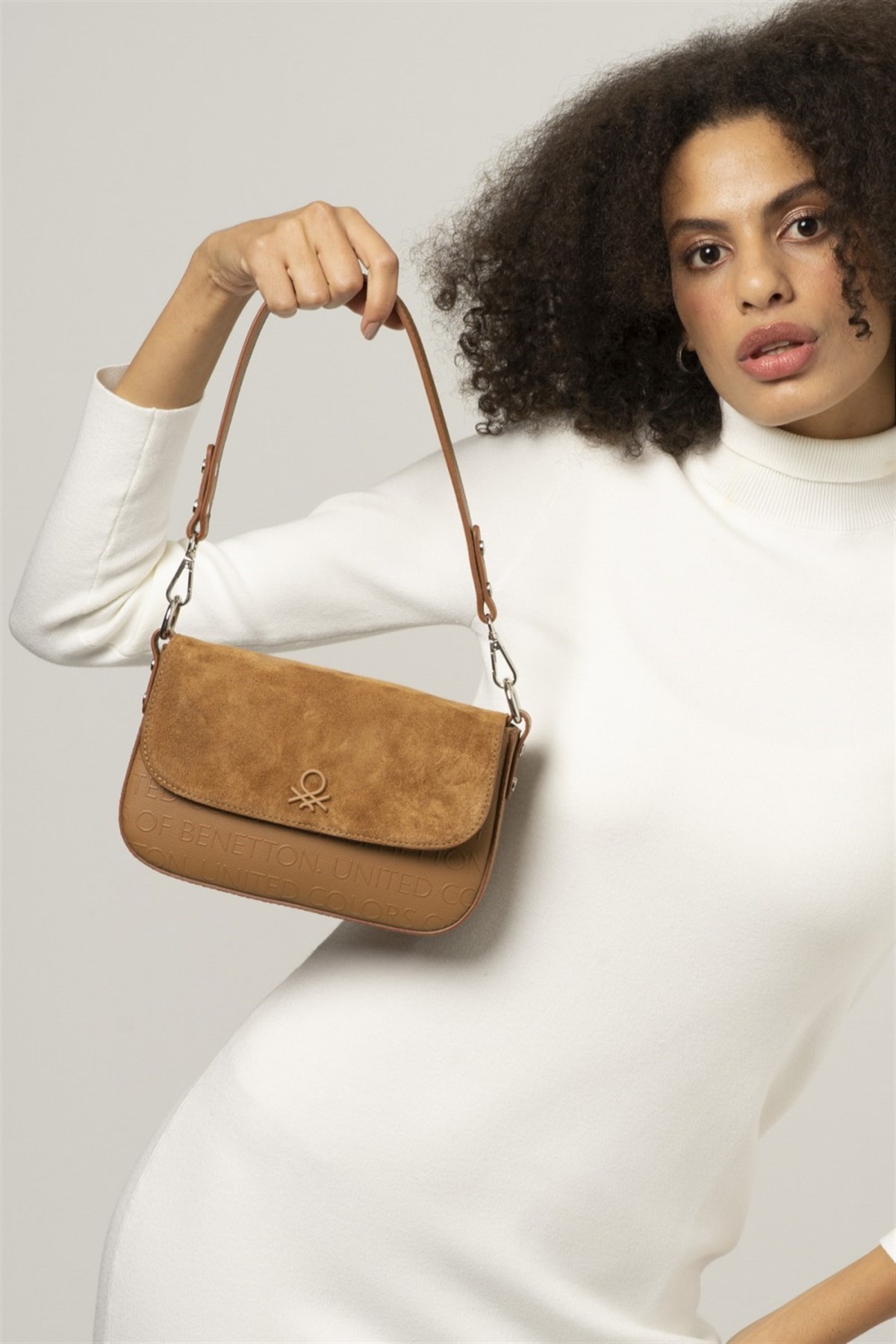 Benetton bnt 886 Kadın Omuz Ve  Çapraz Çanta Açık Camel