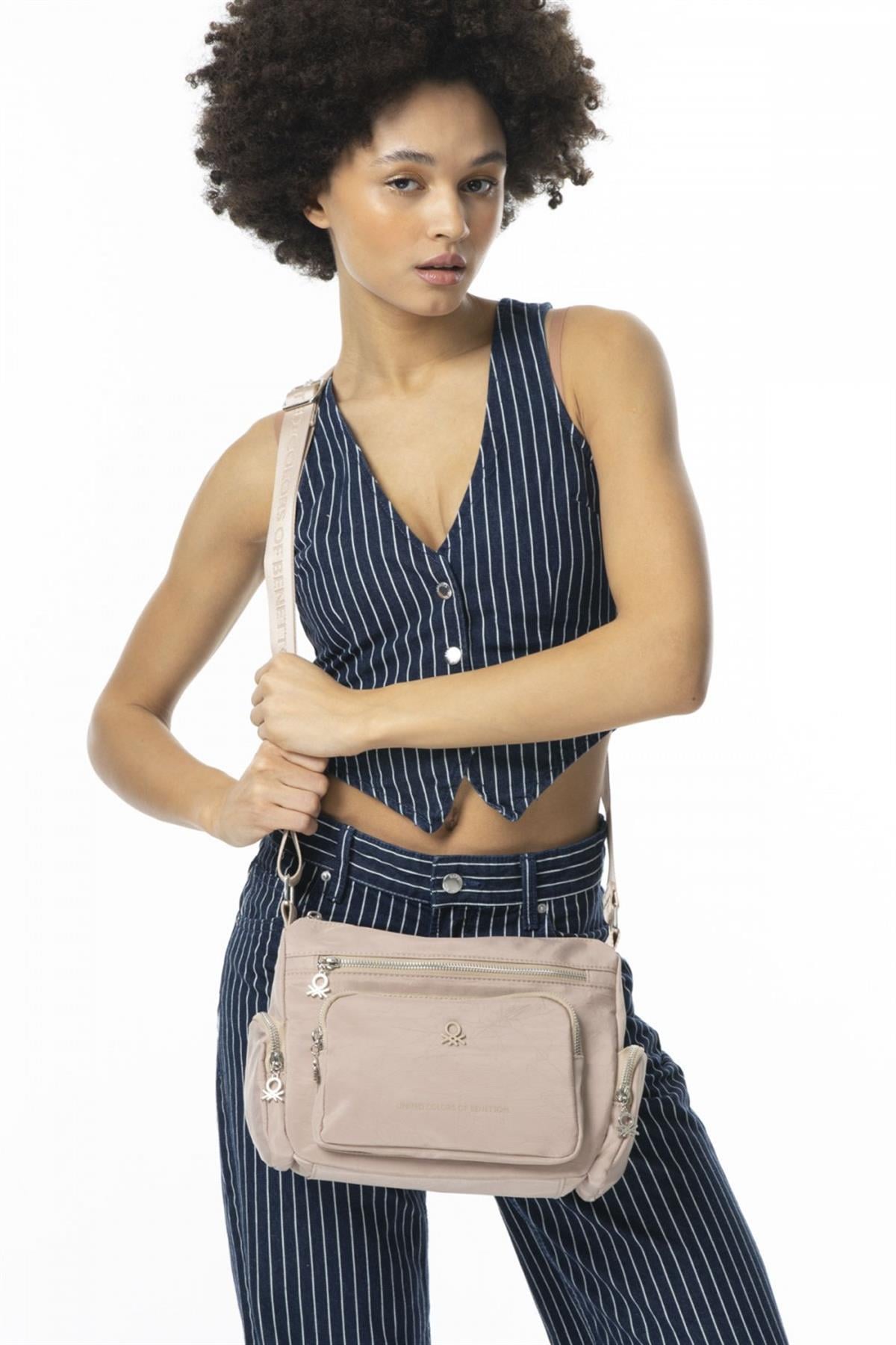 Benetton bnt 889 Kadın Çapraz Çanta Bej