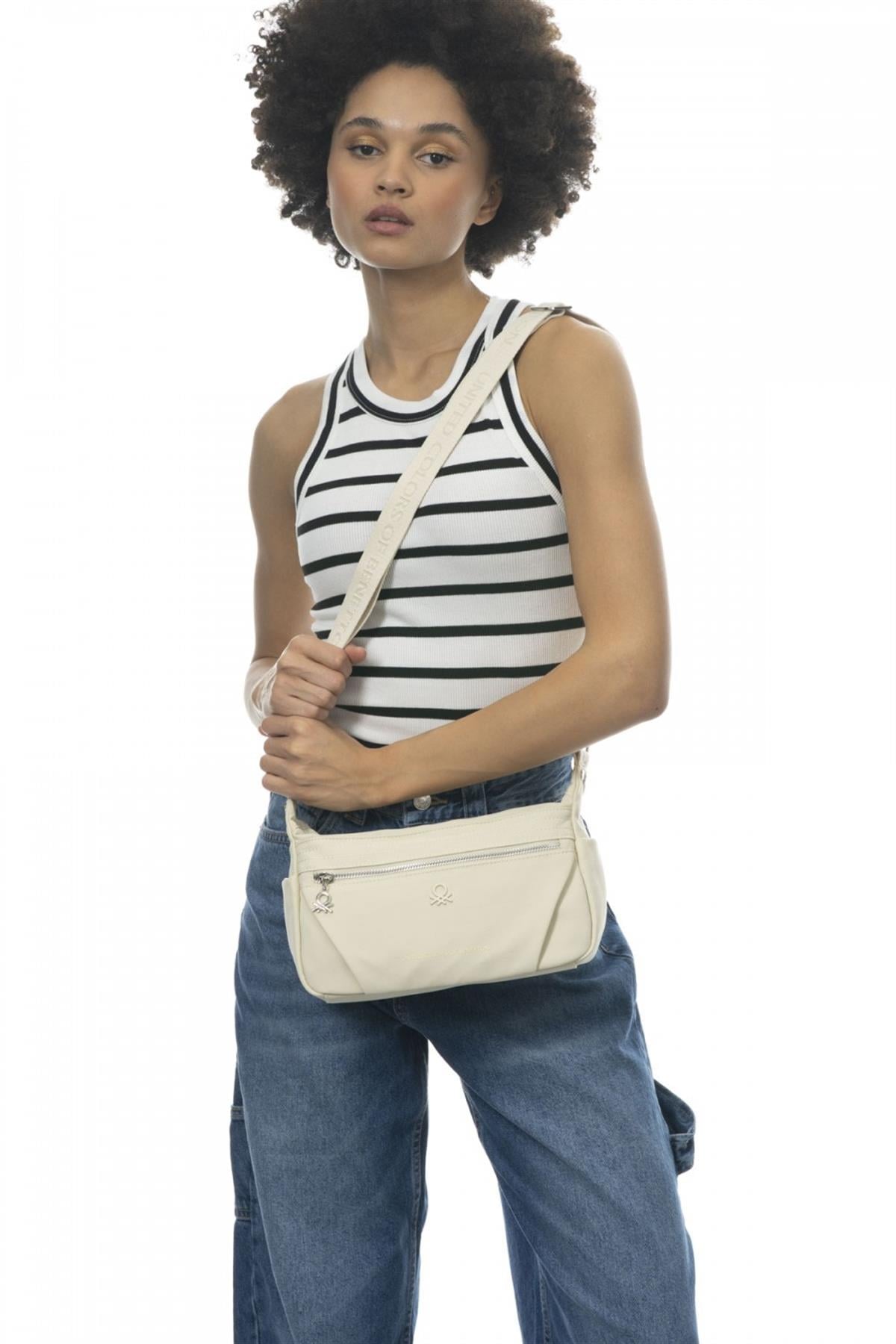 Benetton bnt 913 Kadın Çapraz Çanta Bej