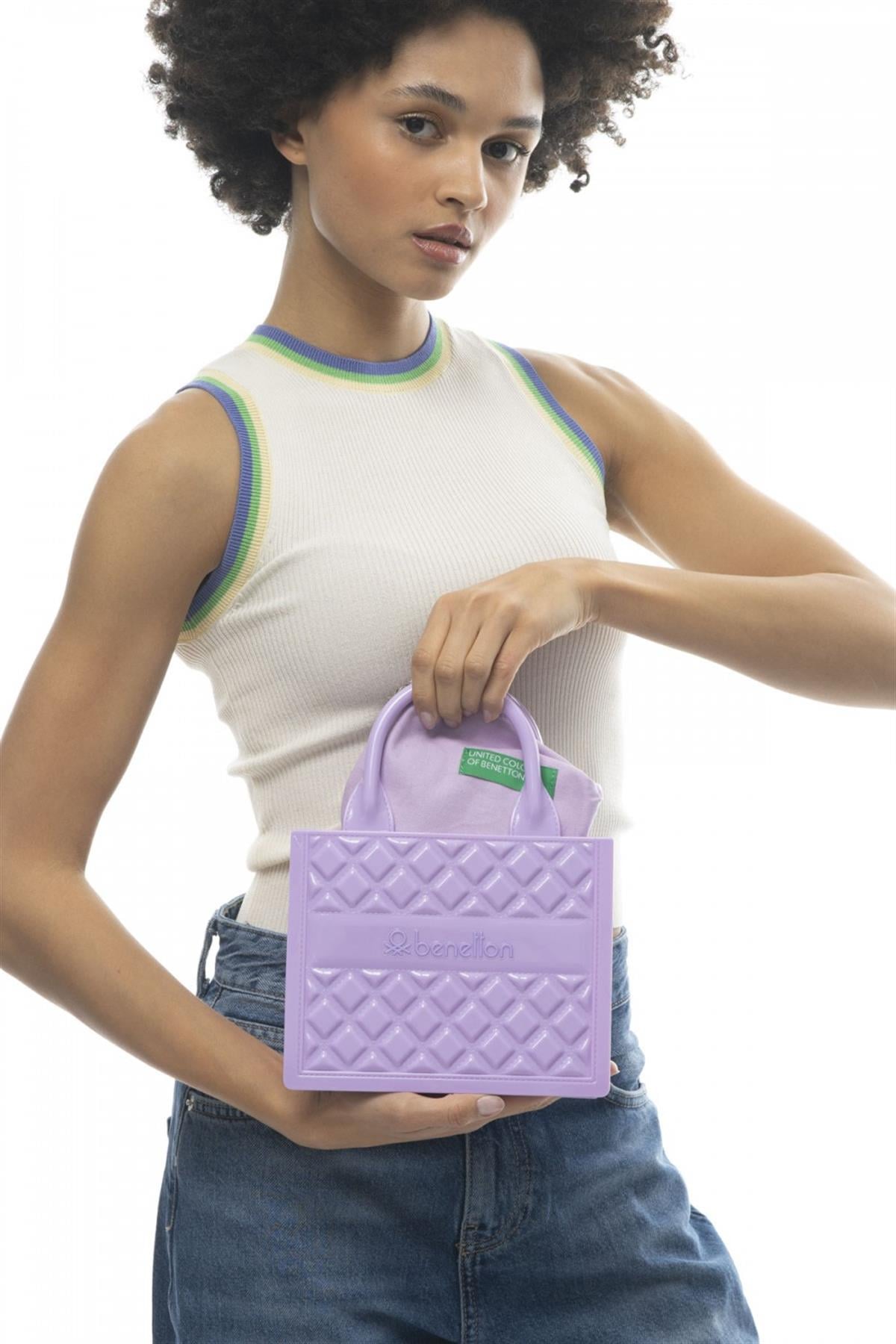 Benetton bnt 919 Kadın El Çantası Lila