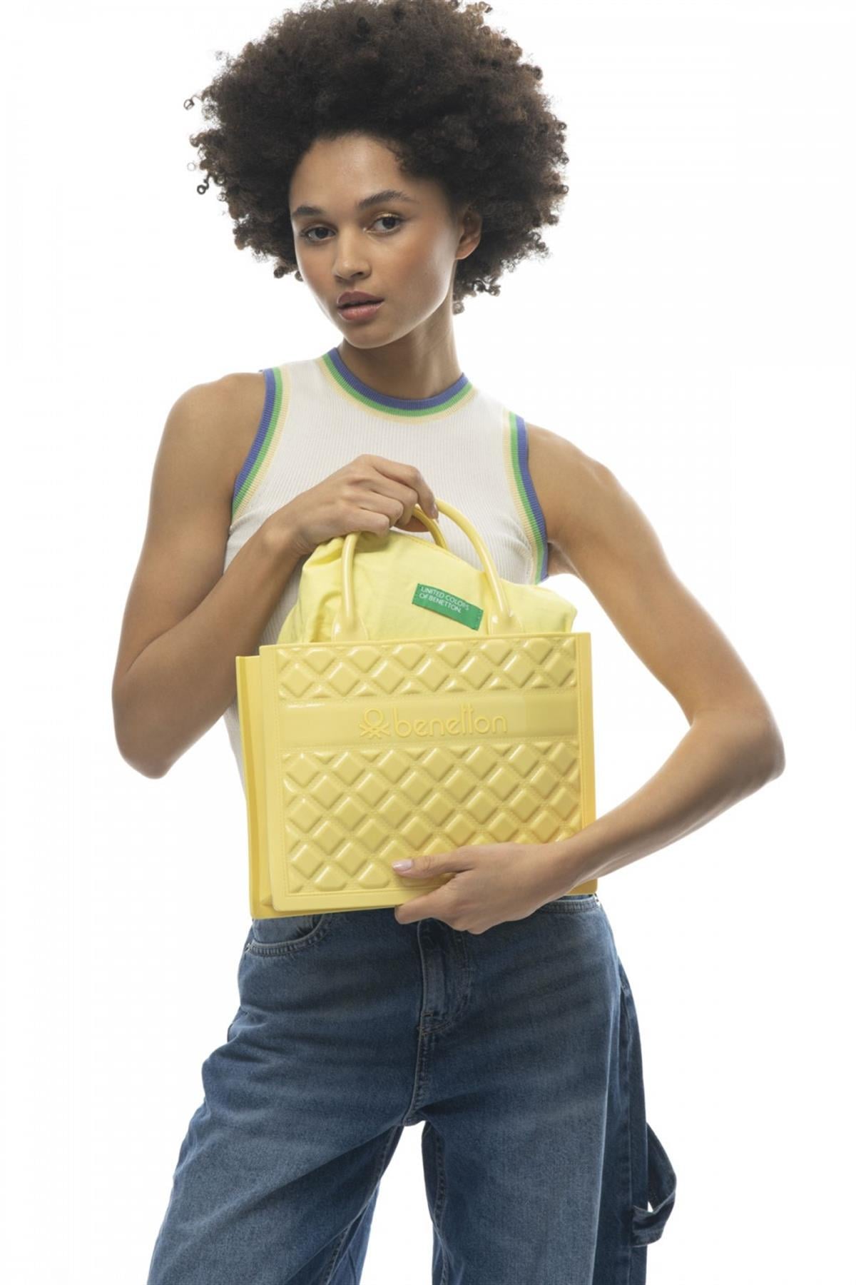 Benetton bnt 921 Kadın El Çantası Sarı