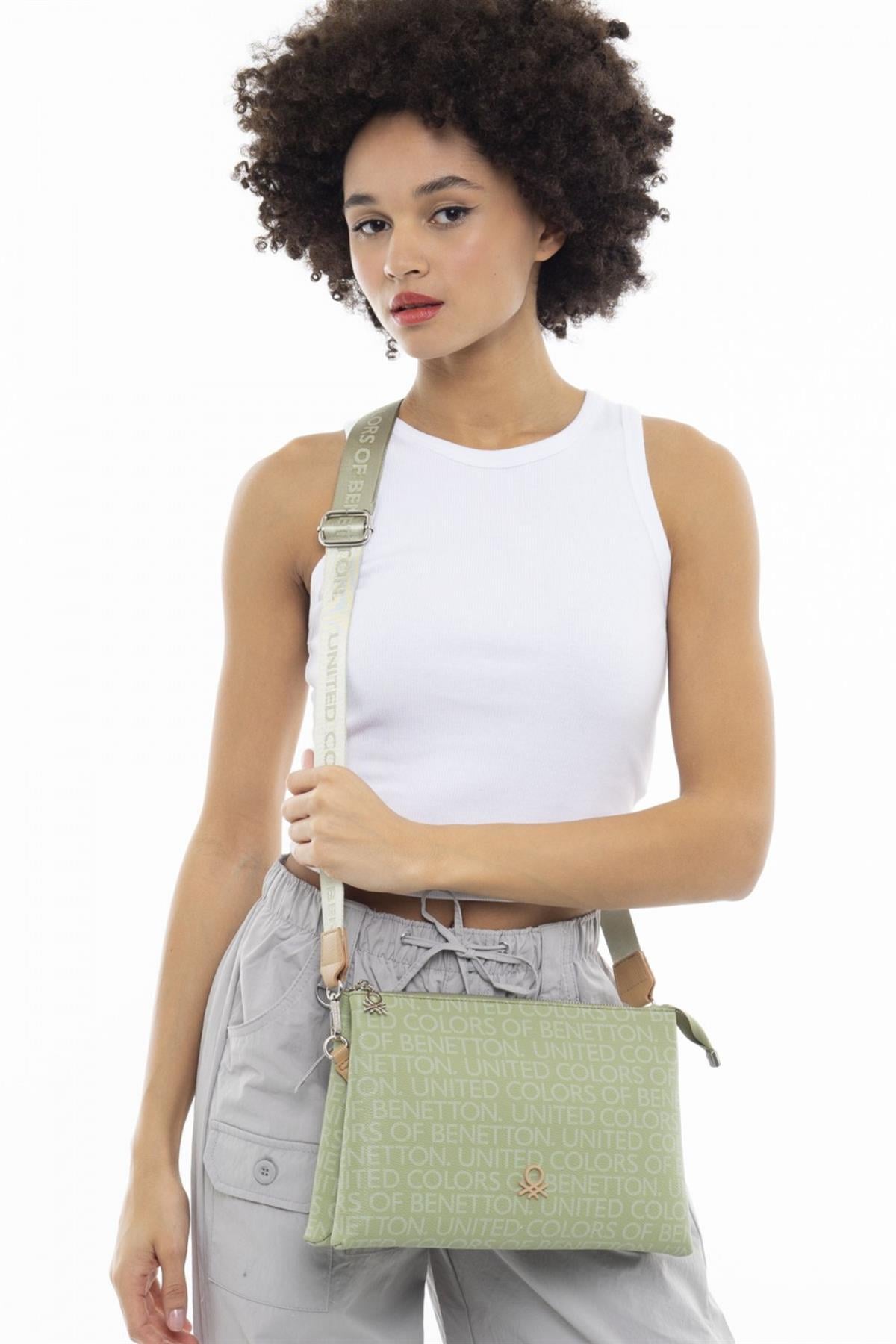 Benetton bnt 968 Kadın Çapraz Çanta Yeşil A.Camel