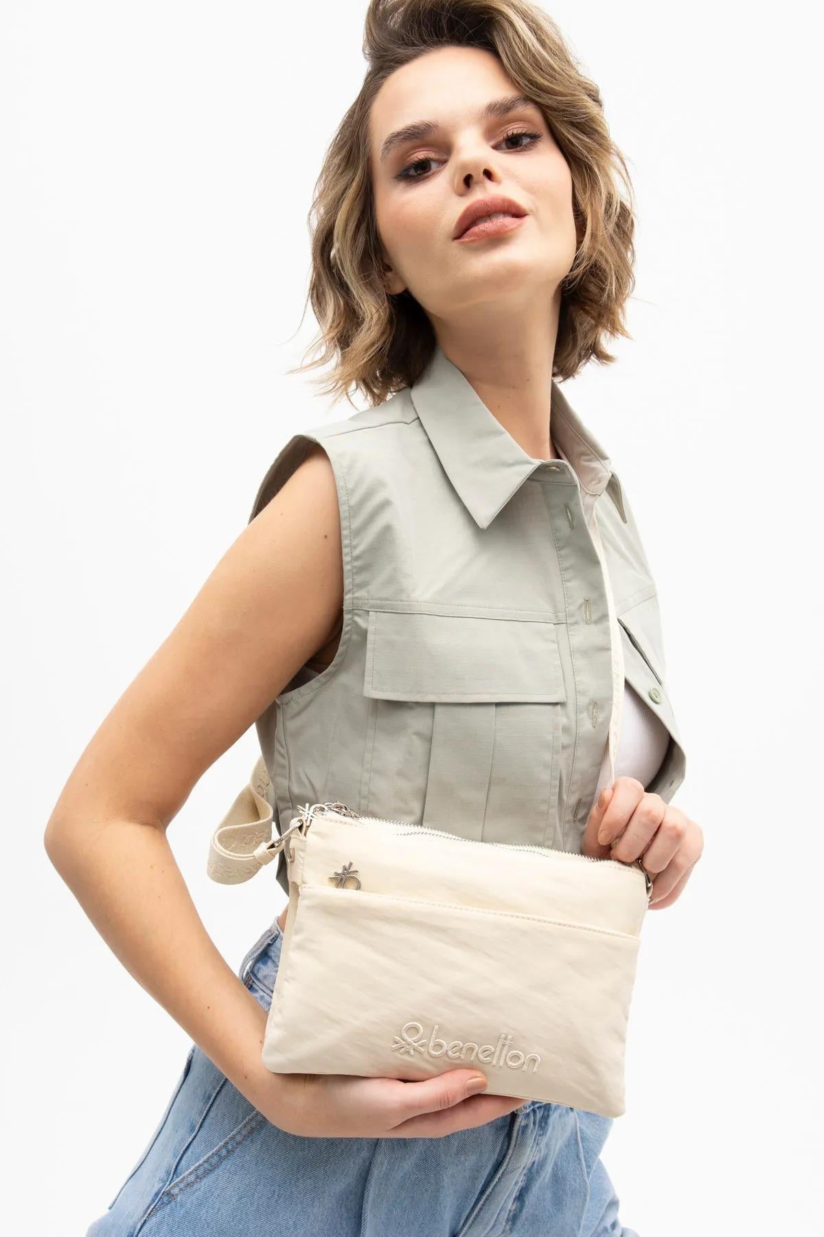 Benetton BNT1200 Kadın Çapraz Çanta Bej