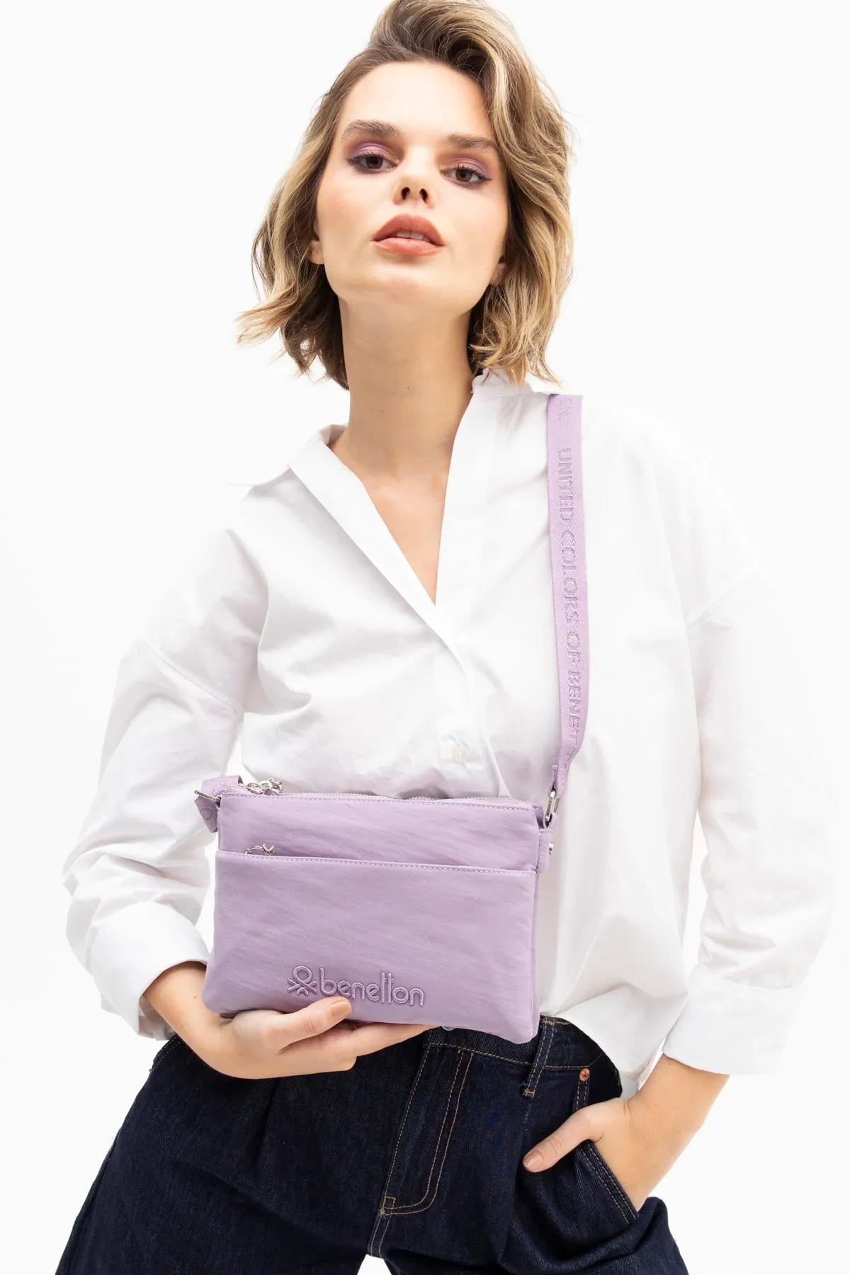 Benetton bnt1200 Kadın Çapraz Çanta Lila