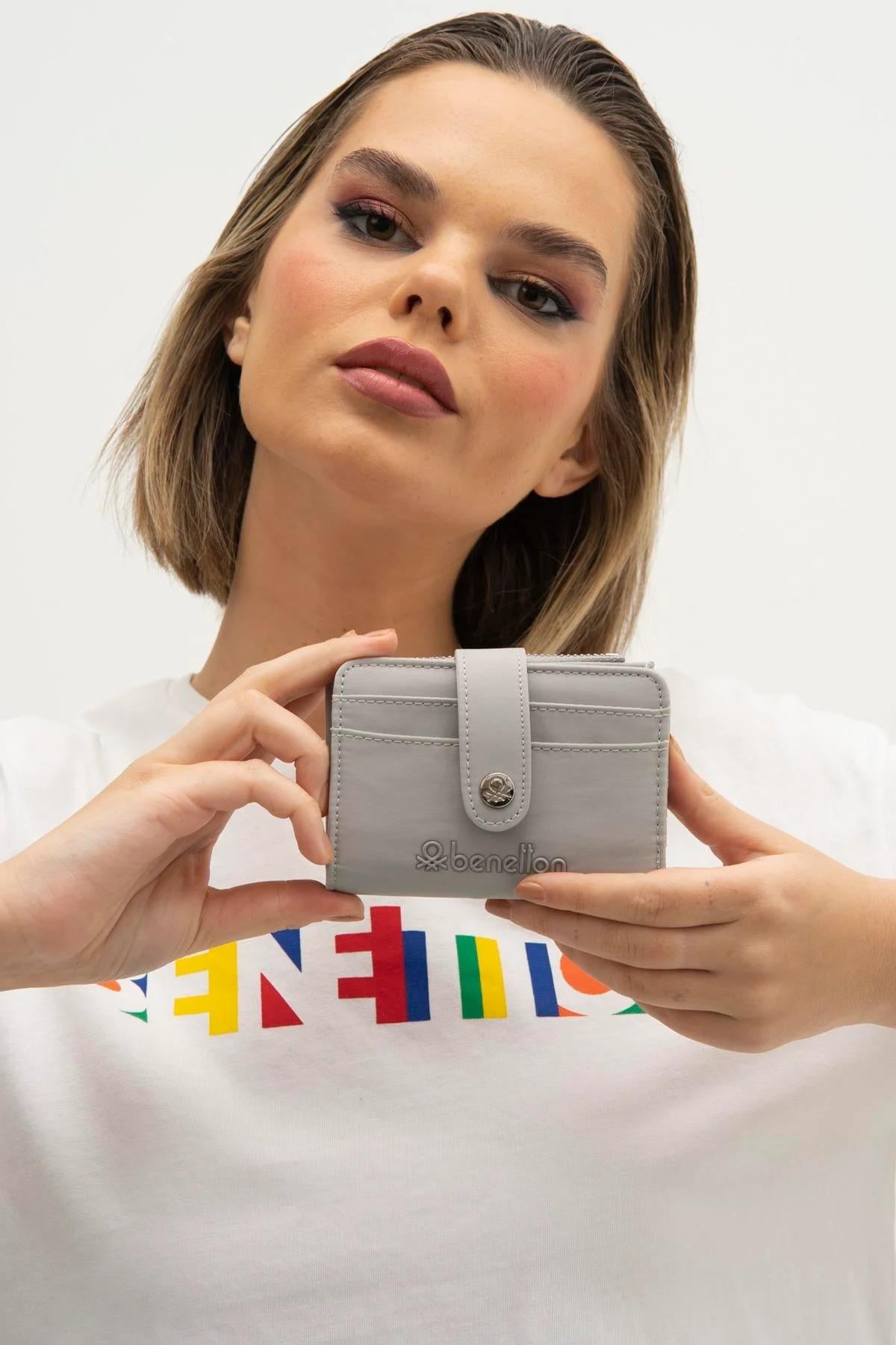 Benetton bnt1215 Kadın Cüzdan A.Gri