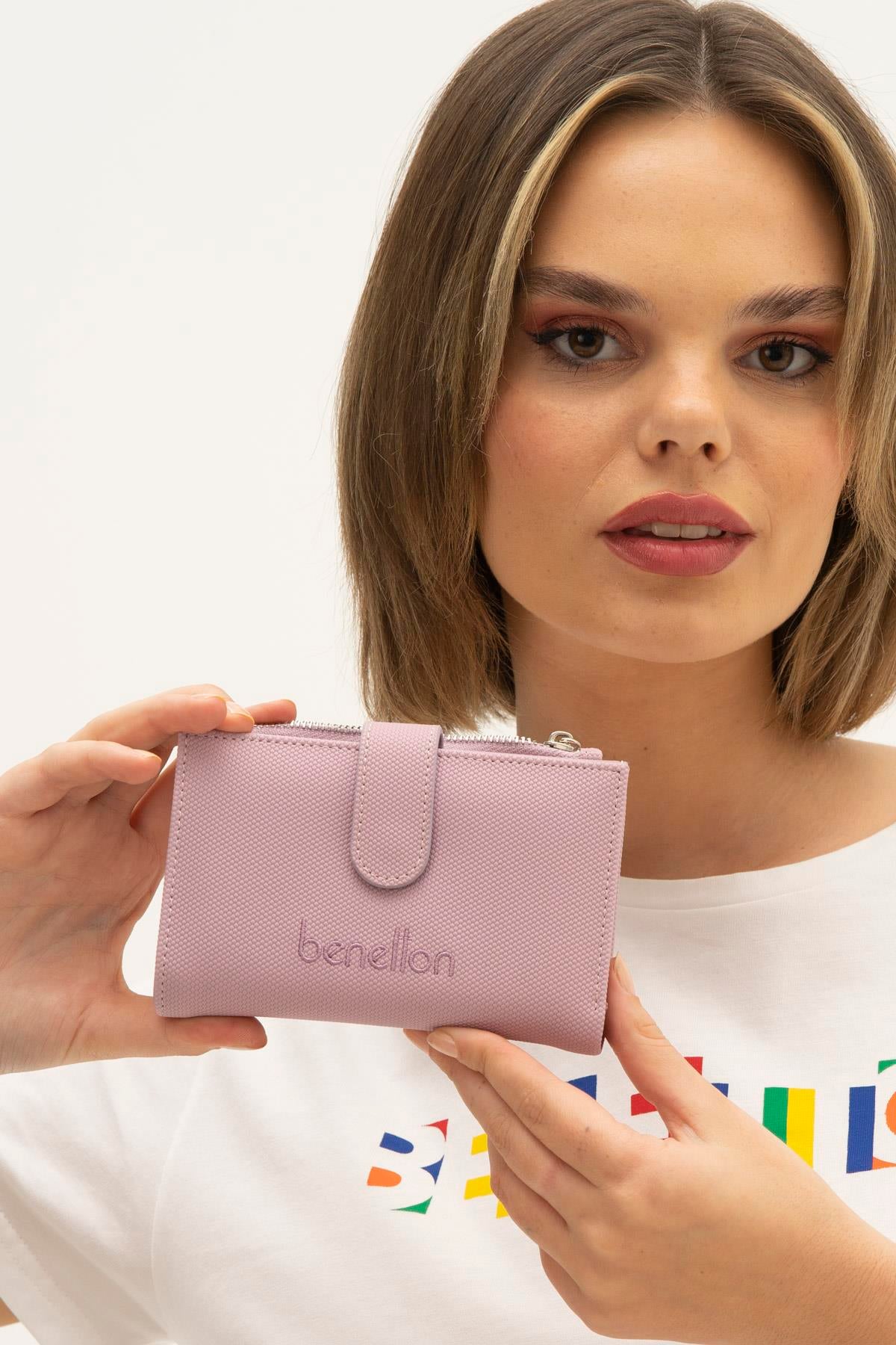 Benetton bnt1300 Kadın Cüzdan Lila