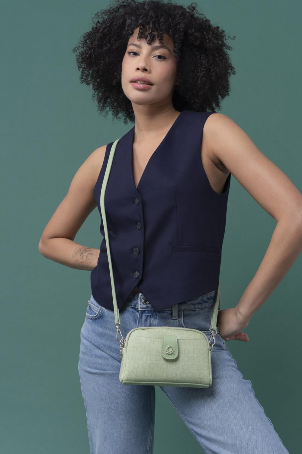 Benetton bnt1320 Kadın Mini Çapraz Çanta Yeşil