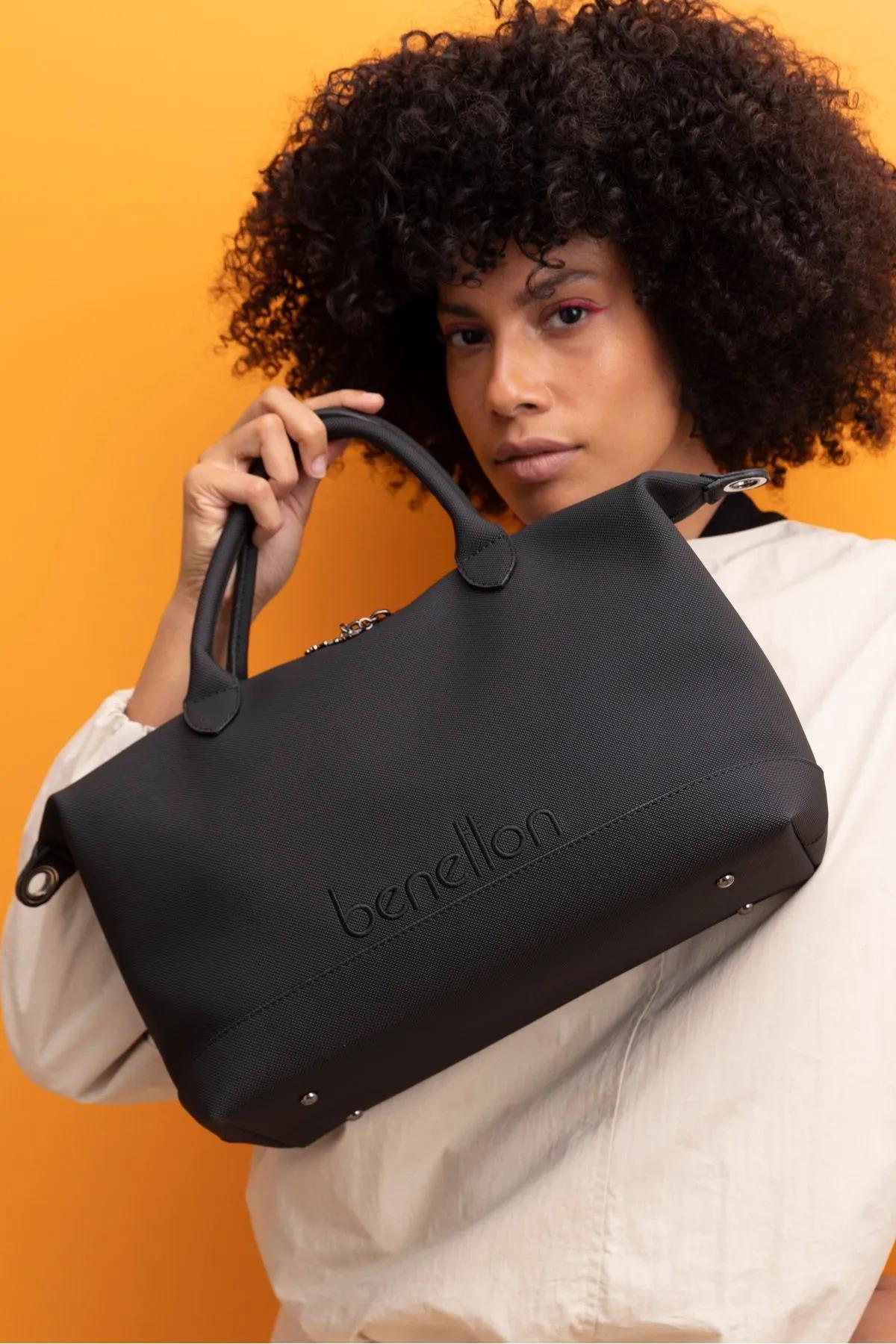 Benetton bnt1410 Kadın El ve Omuz Çantası Siyah