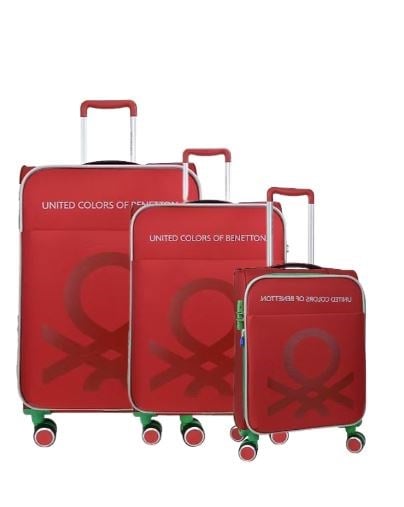 BENETTON BNT2200 KUMAŞ VALİZ KIRMIZI 3 LÜ SET