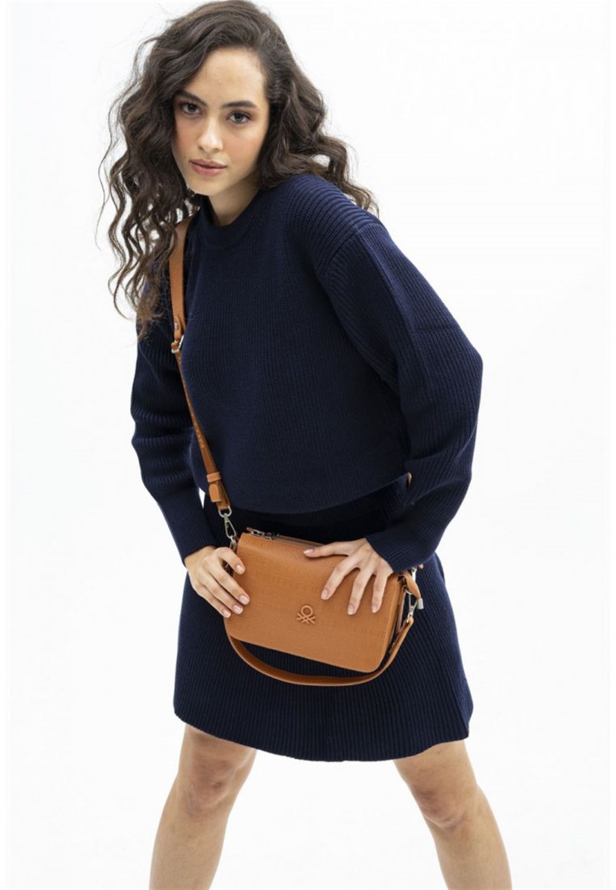Benetton El ve Omuz Çantası bnt 581 Camel