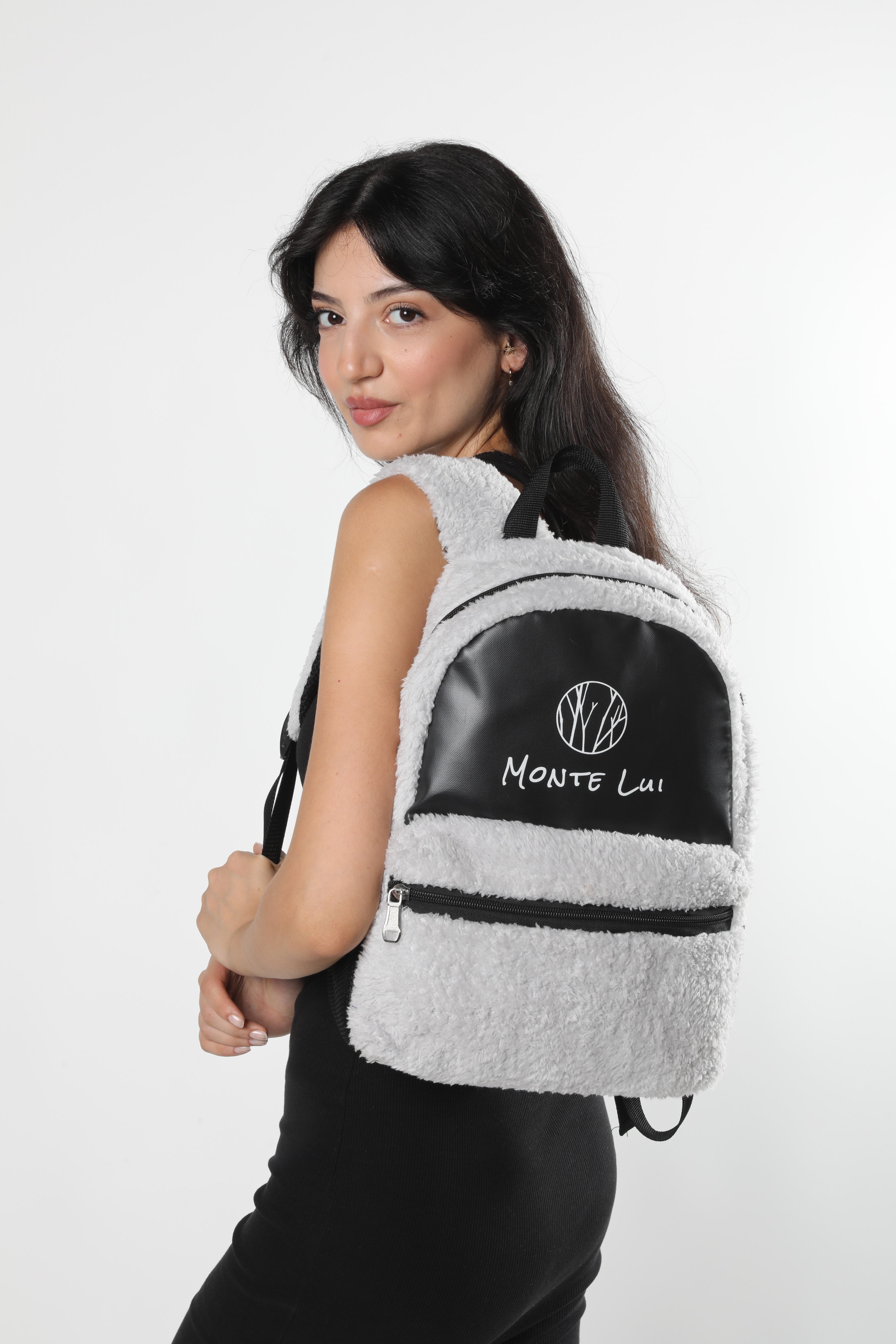 Monte Lui mnt3637 Peluş Sırt Çantası Beyaz