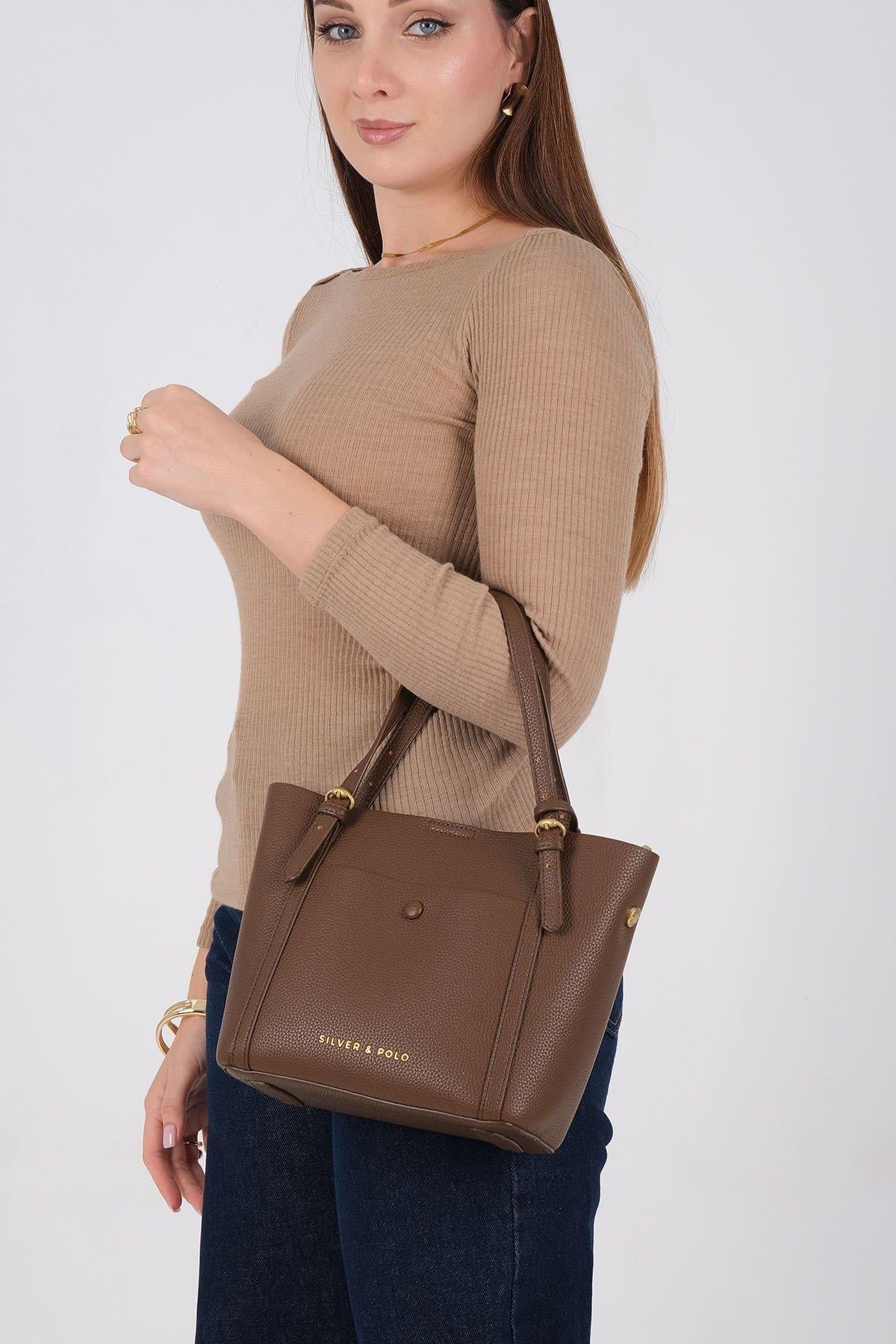 Silver & Polo SP1244 Kadın Omuz Çantası Kahve