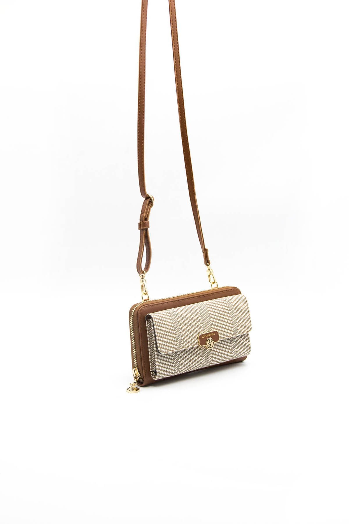 Silver&Polo 921 Bej Taba Hasır Çapraz Cüzdan