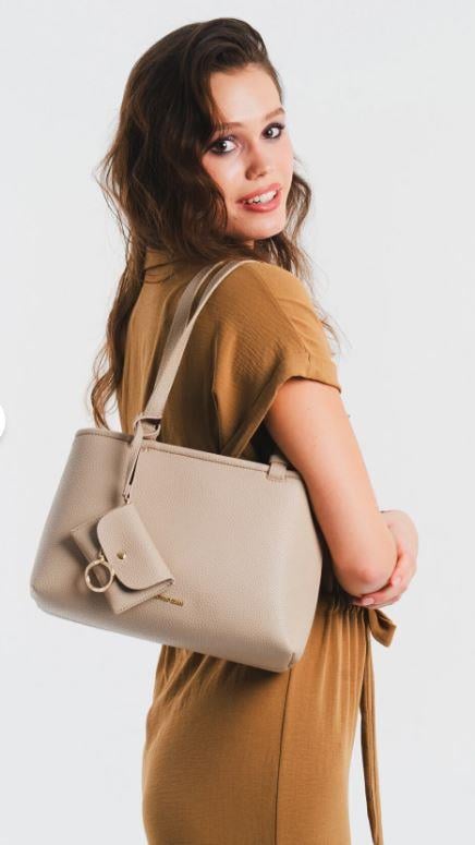 U.S. Polo Assn. Bej-Bordo Kadın Omuz Çantası Us25550