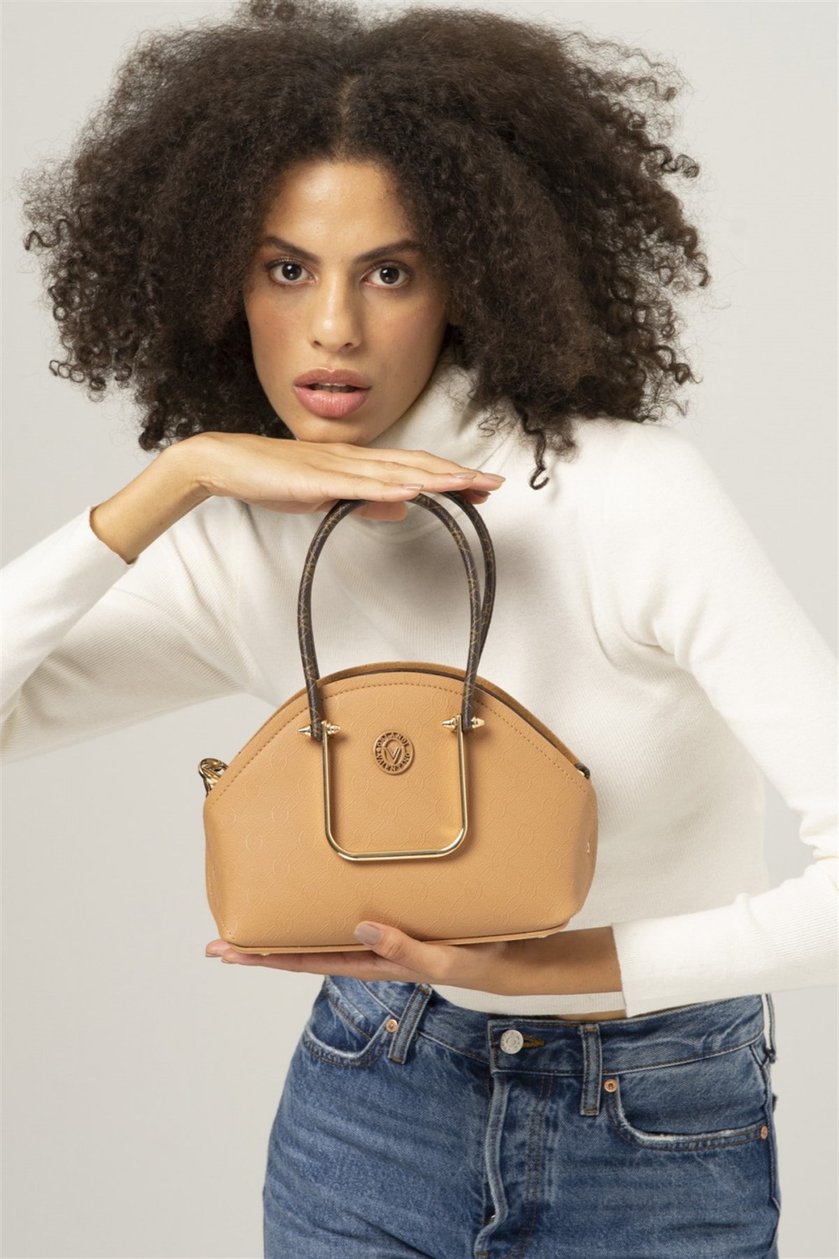 Valentino Orlandi vlt 075 Kadın El Çantası Camel 