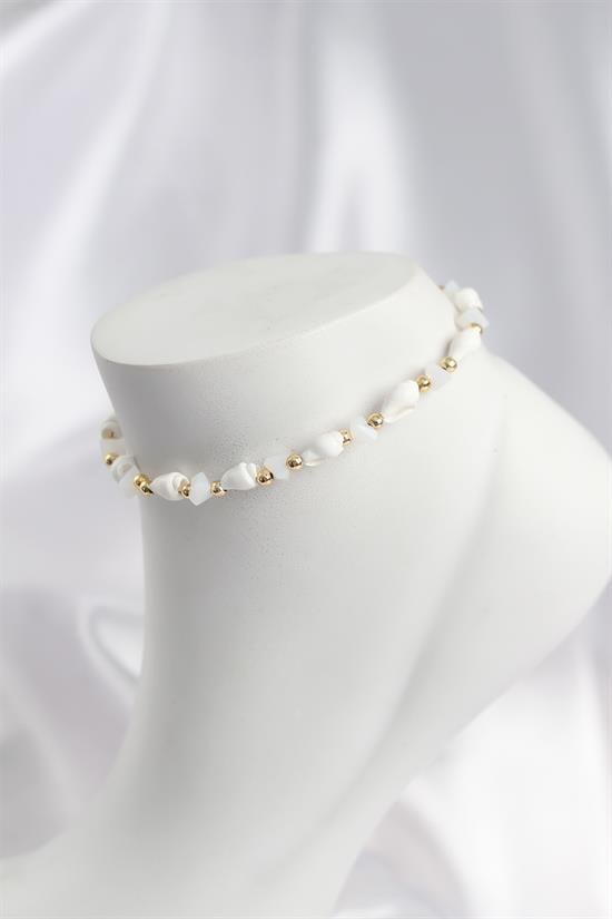 Doğal Deniz Kabuğu Model ve Kristal Taş Model Halhal