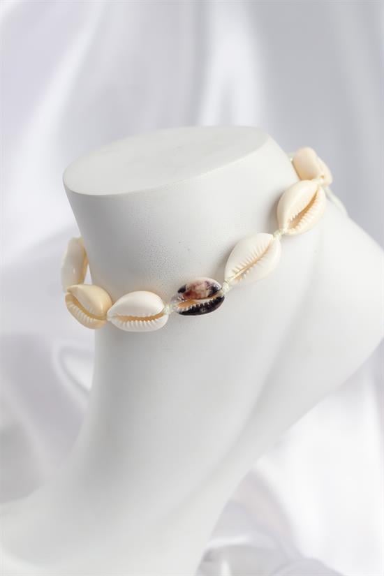 Doğal Kauri Kabuğu Asansörlü Model Halhal