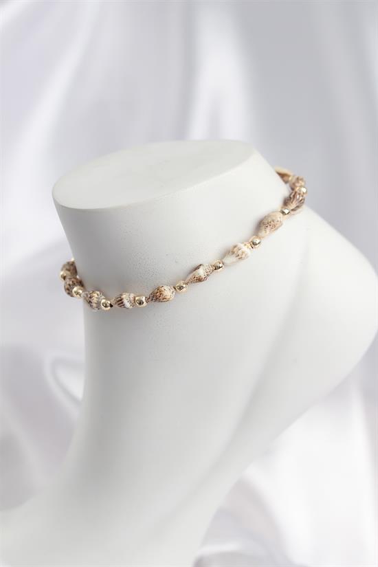 Koyu Renk Doğal Deniz Kabuğu Model Halhal