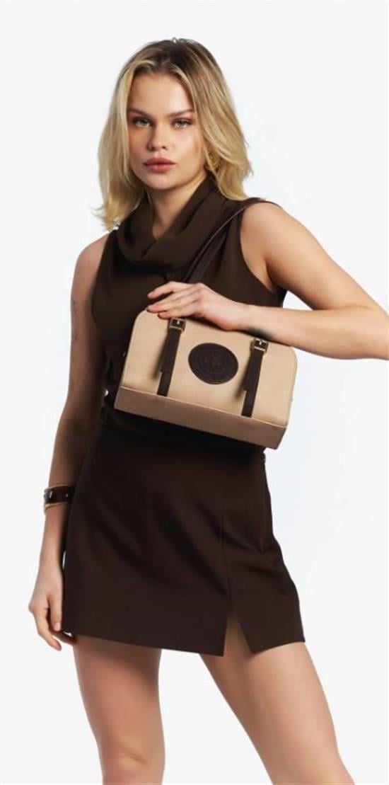 U.S. Polo Assn. Bej-Kahve Kadın Omuz Çantası Us26216